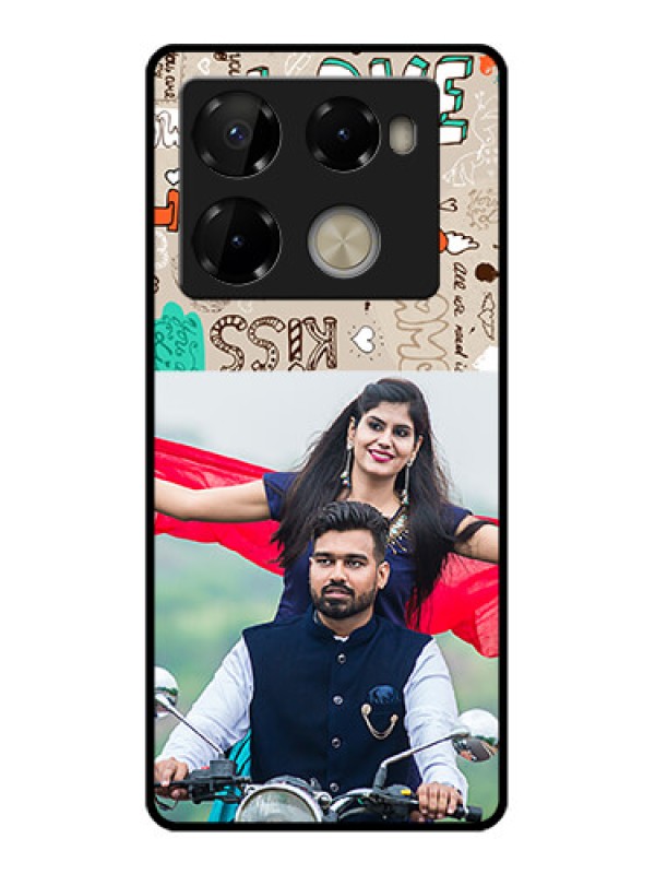 Custom Infinix Note 40 Pro Plus 5G Custom Metal Phone Case - Love Doodle Pattern