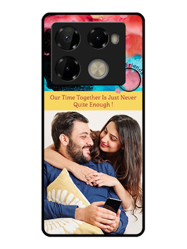 Custom Infinix Note 40 Pro Plus 5G Custom Metal Phone Case - Quote With Acrylic Painting Design