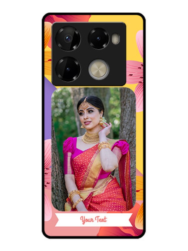 Custom Infinix Note 40 Pro Plus 5G Custom Metal Phone Case - 3 Image With Vintage Floral Design