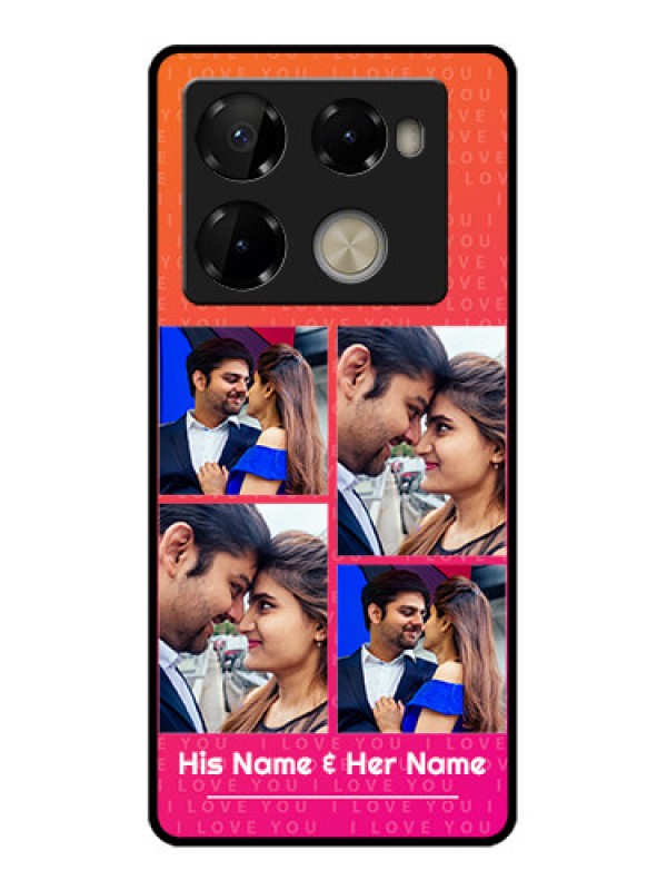 Custom Infinix Note 40 Pro Plus 5G Custom Metal Phone Case - I Love You Pink Design