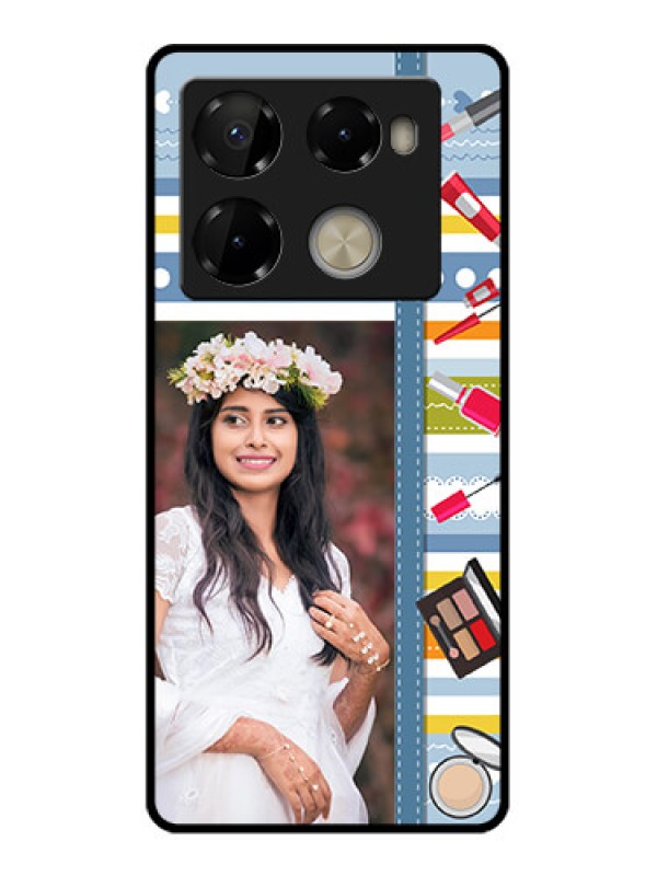 Custom Infinix Note 40 Pro Plus 5G Custom Metal Phone Case - Makeup Icons Design