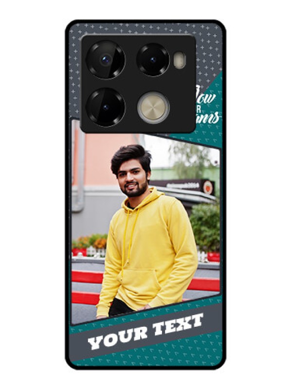 Custom Infinix Note 40 Pro Plus 5G Custom Metal Phone Case - Background Pattern Design With Quote