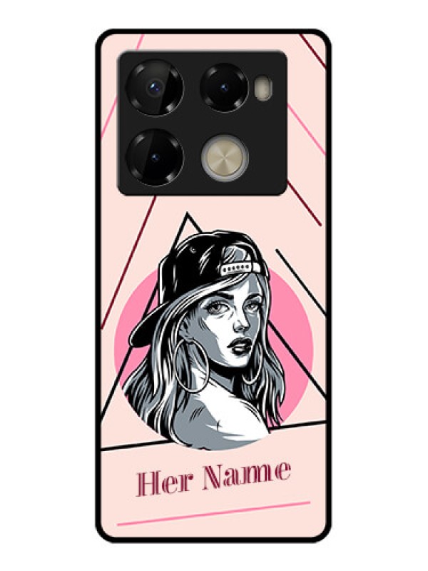 Custom Infinix Note 40 Pro Plus 5G Custom Metal Phone Case - Rockstar Girl Design