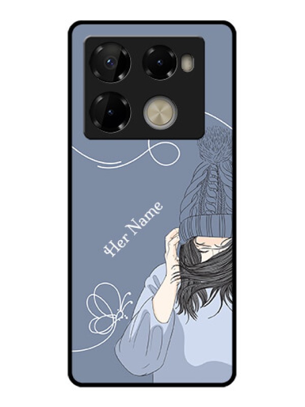 Custom Infinix Note 40 Pro Plus 5G Custom Metal Phone Case - Girl In Winter Outfit Design