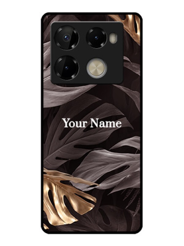 Custom Infinix Note 40 Pro Plus 5G Custom Metal Phone Case - Wild Leaves Digital Paint Design