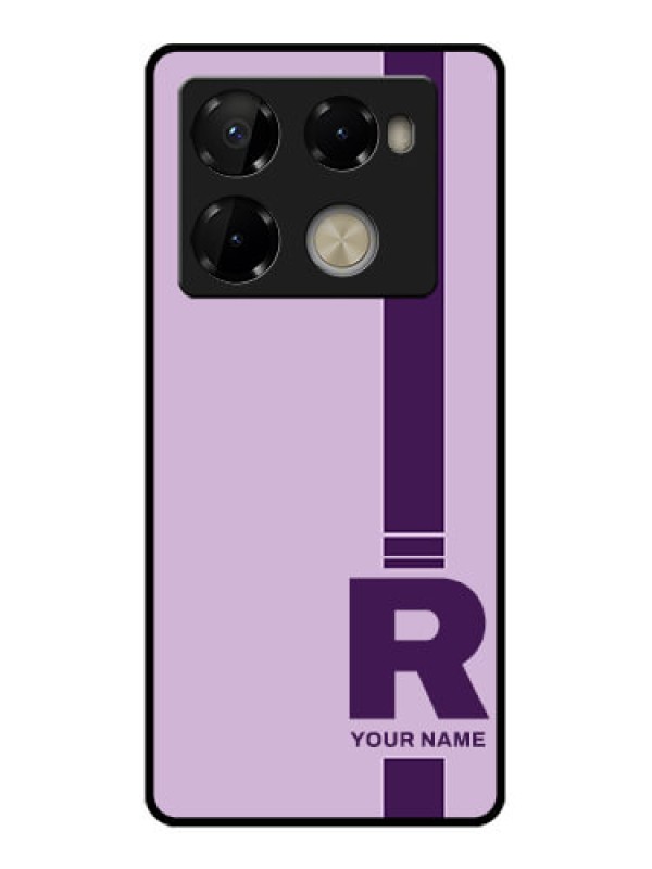 Custom Infinix Note 40 Pro Plus 5G Custom Metal Phone Case - Simple Dual Tone Stripe With Name Design