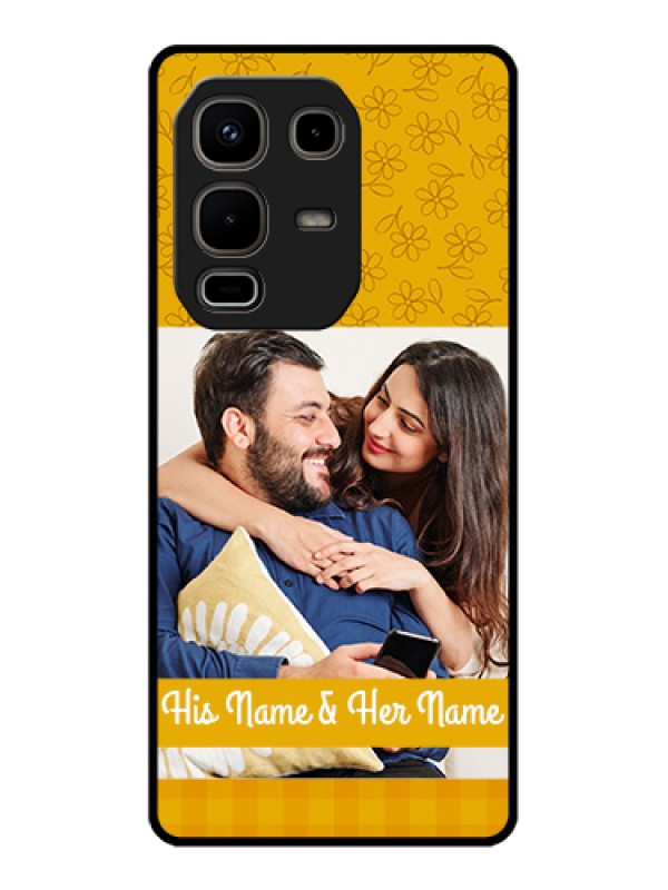 Custom Infinix Note 50s 5G Custom Metal Phone Case - Yellow Floral Design