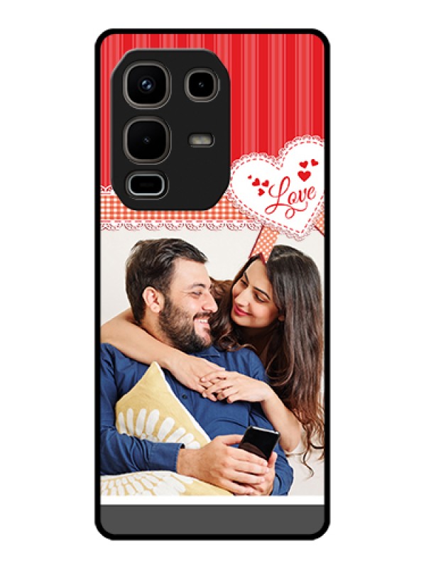 Custom Infinix Note 50s 5G Custom Metal Phone Case - Red Love Pattern Design
