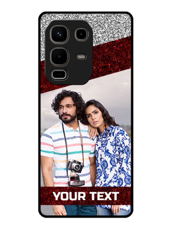 Custom Infinix Note 50s 5G Custom Metal Phone Case - Image Holder With Glitter Strip Design