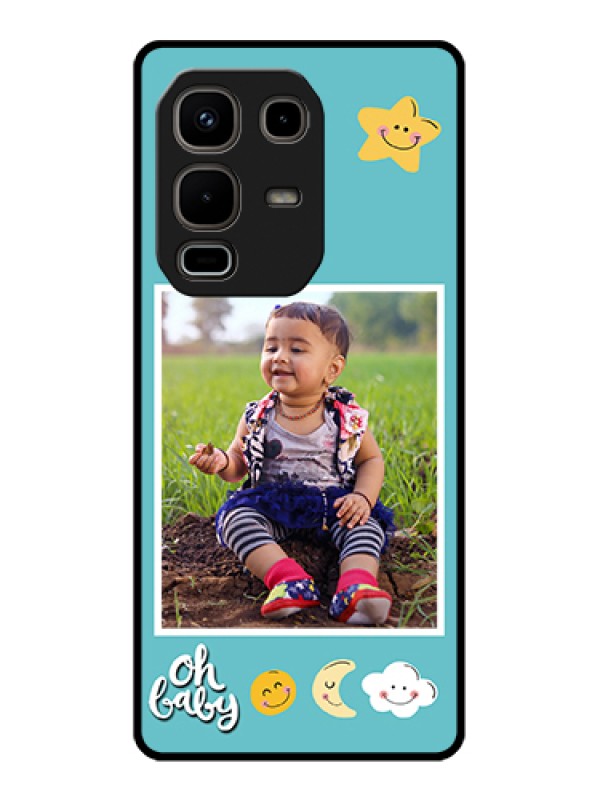 Custom Infinix Note 50s 5G Custom Metal Phone Case - Smiley Kids Stars Design