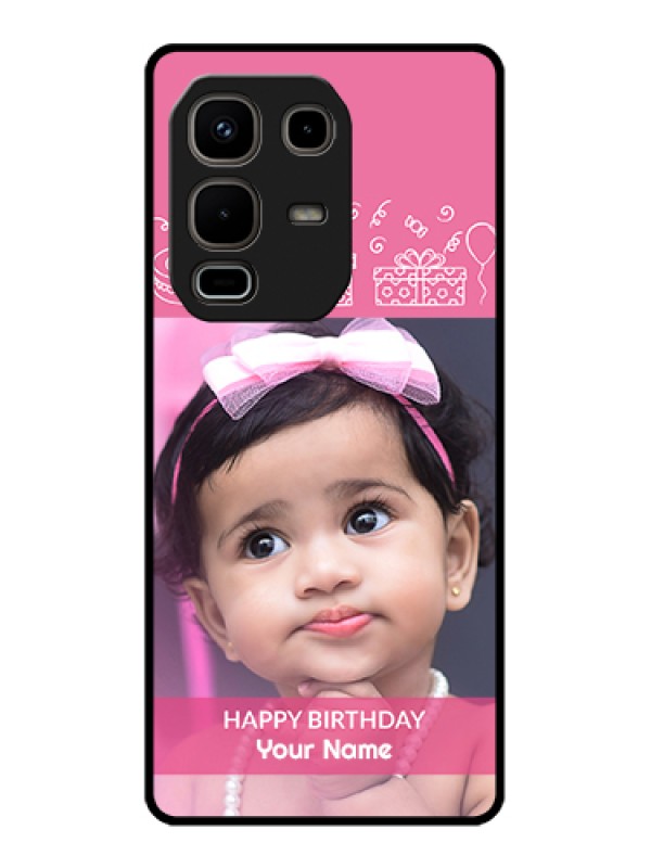 Custom Infinix Note 50s 5G Custom Metal Phone Case - With Birthday Line Art Design