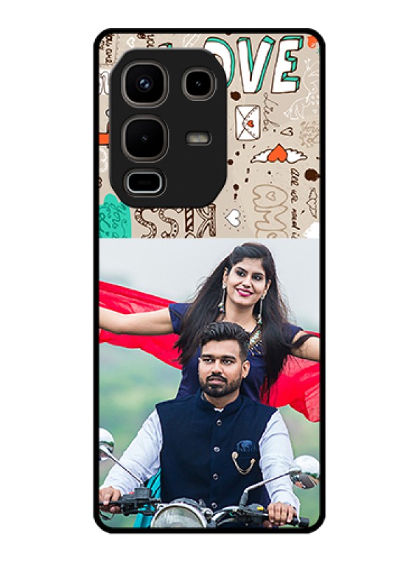 Custom Infinix Note 50s 5G Custom Metal Phone Case - Love Doodle Pattern