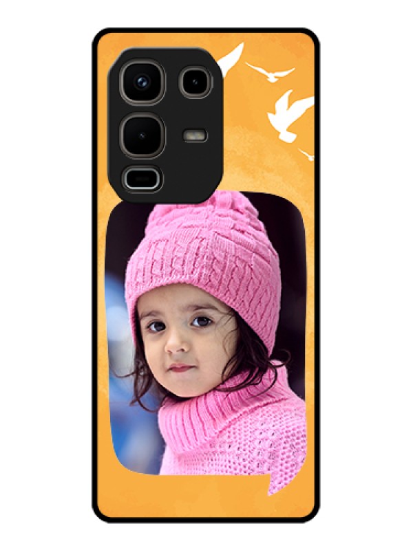 Custom Infinix Note 50s 5G Custom Metal Phone Case - Water Color Design With Bird Icons