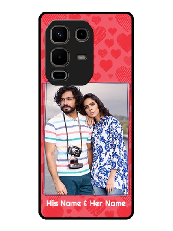 Custom Infinix Note 50s 5G Custom Metal Phone Case - With Red Heart Symbols Design