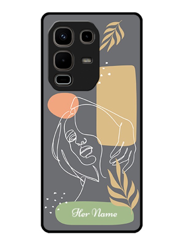 Custom Infinix Note 50s 5G Custom Metal Phone Case - Gazing Woman Line Art Design