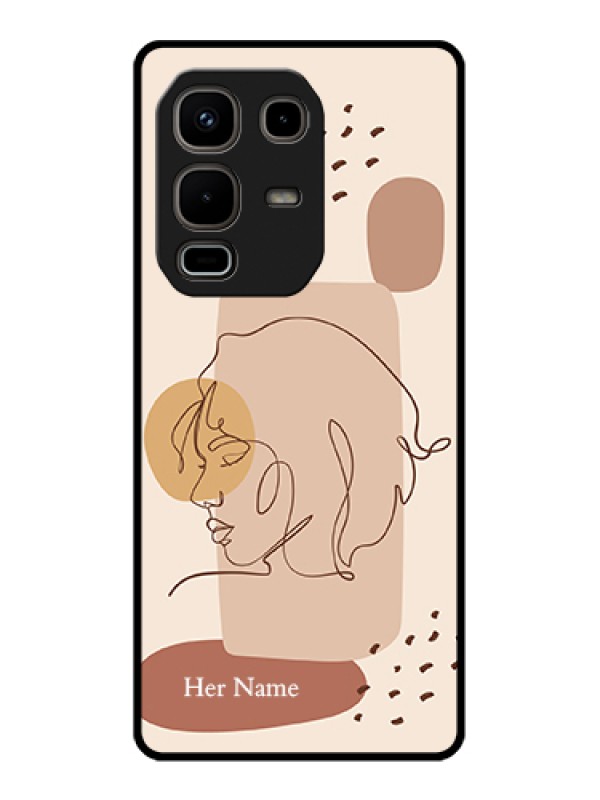 Custom Infinix Note 50s 5G Custom Metal Phone Case - Calm Woman Line Art Design