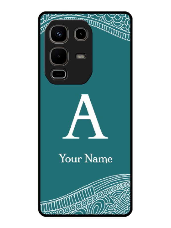 Custom Infinix Note 50s 5G Custom Metal Phone Case - Line Art Pattern With Custom Name Design