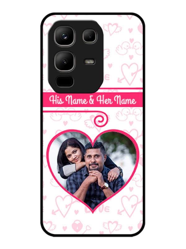 Custom Infinix Note 50x 5G Custom Metal Phone Case - Heart Shape Love Design