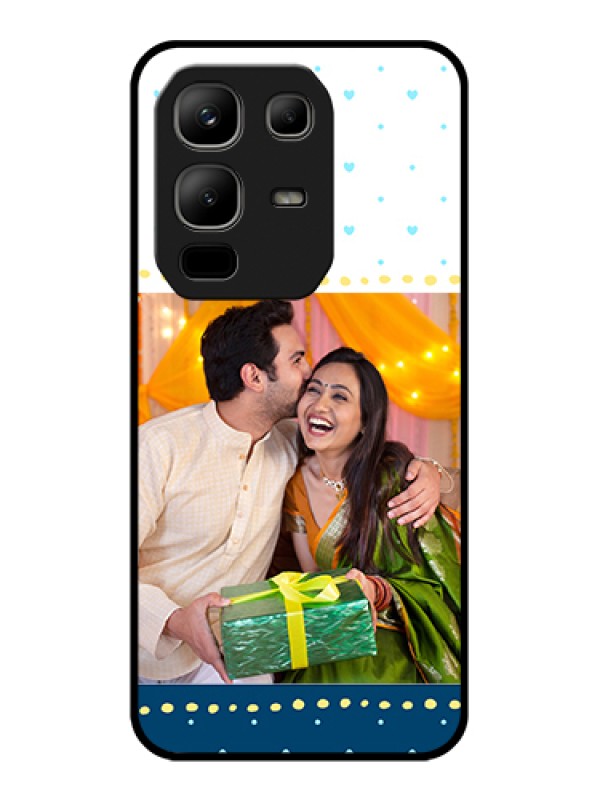 Custom Infinix Note 50x 5G Custom Metal Phone Case - White And Blue Abstract Design