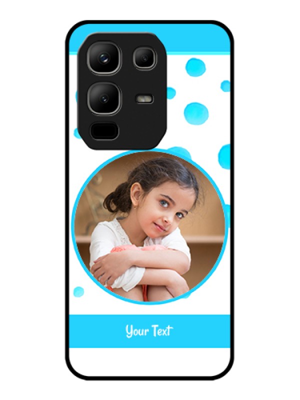 Custom Infinix Note 50x 5G Custom Metal Phone Case - Blue Bubbles Pattern Design