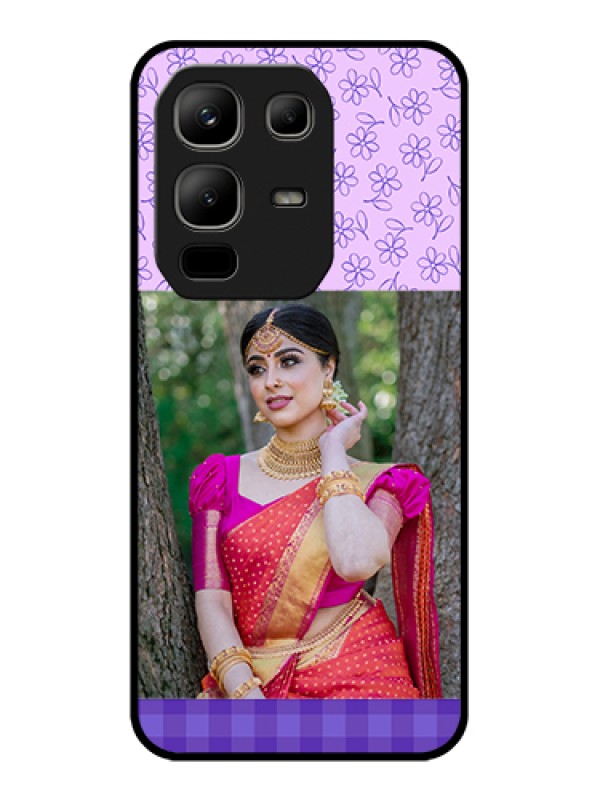 Custom Infinix Note 50x 5G Custom Metal Phone Case - Purple Floral Design