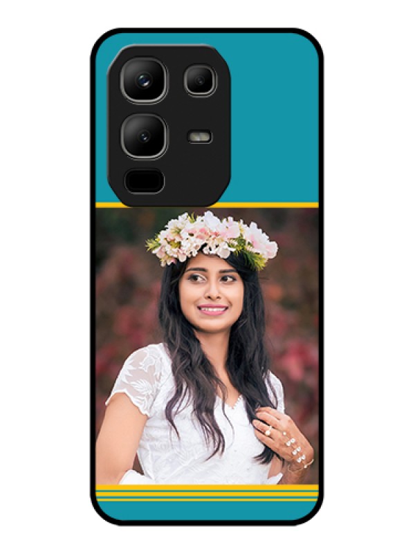 Custom Infinix Note 50x 5G Custom Metal Phone Case - Yellow & Blue Design