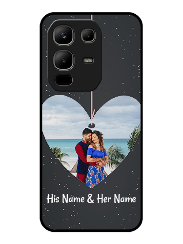 Custom Infinix Note 50x 5G Custom Metal Phone Case - Hanging Heart Design