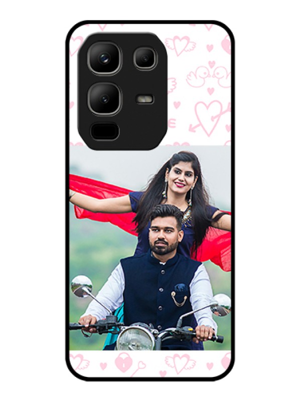 Custom Infinix Note 50x 5G Custom Metal Phone Case - Pink Flying Heart Design