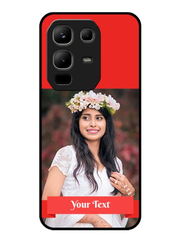 Custom Infinix Note 50x 5G Custom Metal Phone Case - Simple Red Color Design