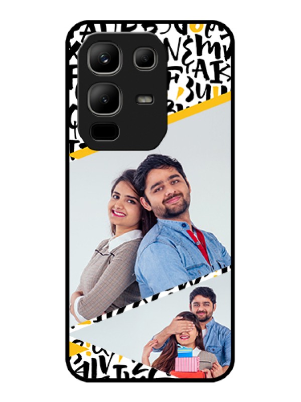 Custom Infinix Note 50x 5G Custom Metal Phone Case - Letters Pattern Design