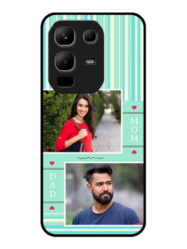 Custom Infinix Note 50x 5G Custom Metal Phone Case - Mom & Dad Pic Design