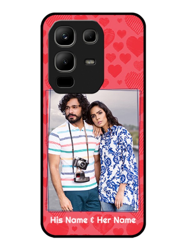 Custom Infinix Note 50x 5G Custom Metal Phone Case - With Red Heart Symbols Design