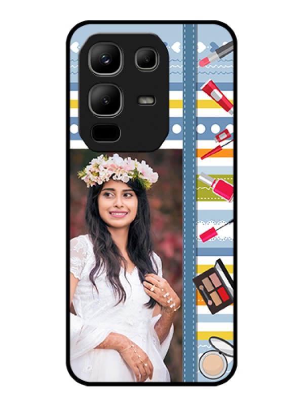 Custom Infinix Note 50x 5G Custom Metal Phone Case - Makeup Icons Design