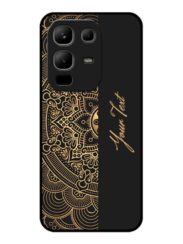 Custom Infinix Note 50x 5G Custom Metal Phone Case - Mandala Art With Custom Text Design