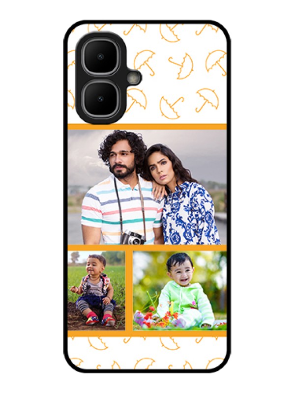 Custom Infinix Smart 10 Custom Metal Phone Case - Yellow Pattern Design