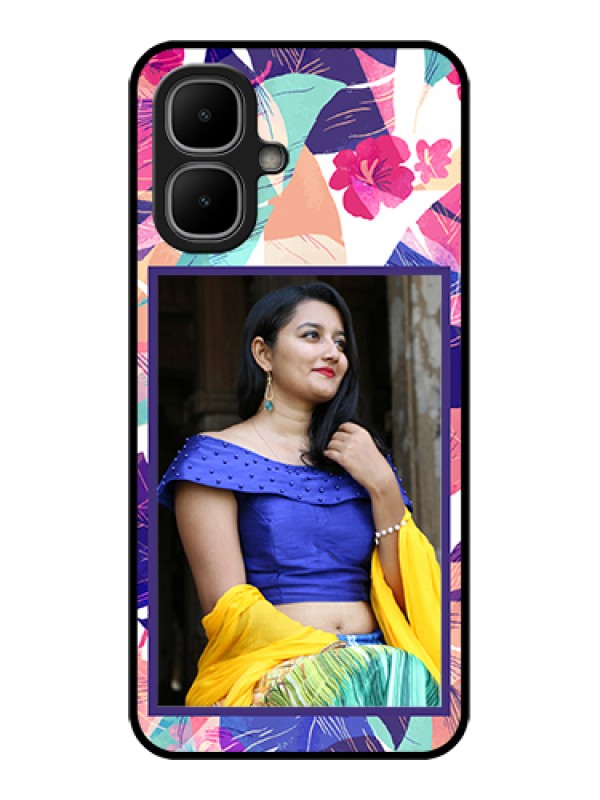 Custom Infinix Smart 10 Custom Metal Phone Case - Abstract Floral Design