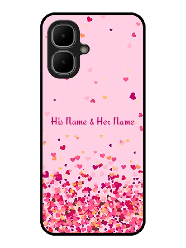 Custom Infinix Smart 10 Custom Metal Phone Case - Floating Hearts Design
