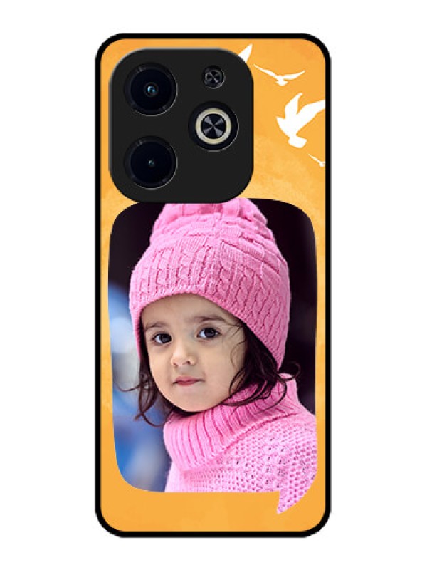 Custom Infinix Smart 8 HD Custom Metal Phone Case - Water Color Design With Bird Icons