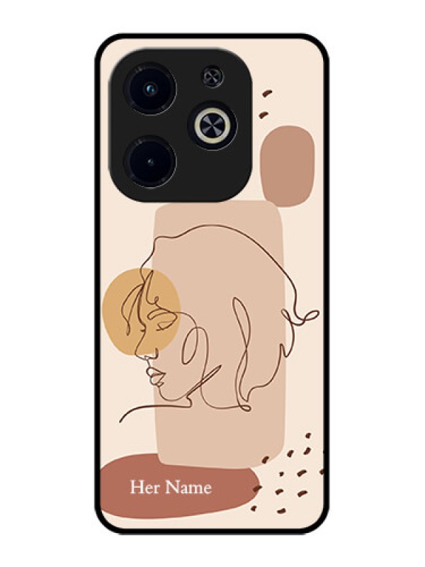 Custom Infinix Smart 8 HD Custom Metal Phone Case - Calm Woman Line Art Design