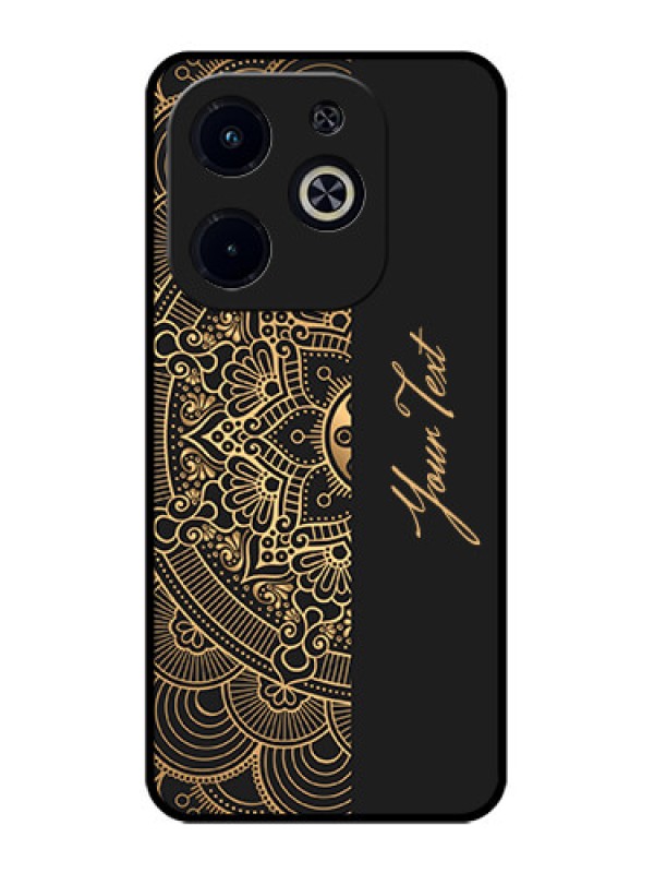 Custom Infinix Smart 8 HD Custom Metal Phone Case - Mandala Art With Custom Text Design
