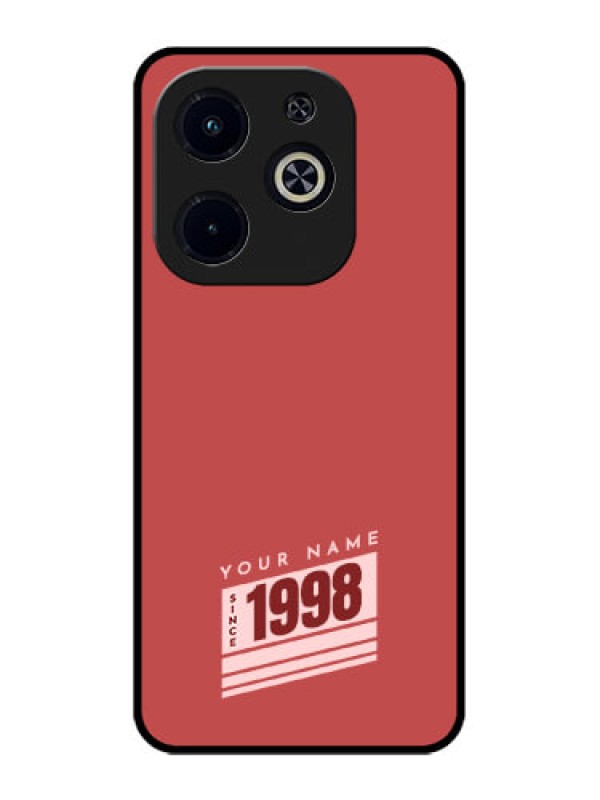 Custom Infinix Smart 8 HD Custom Metal Phone Case - Red Custom Year Of Birth Design