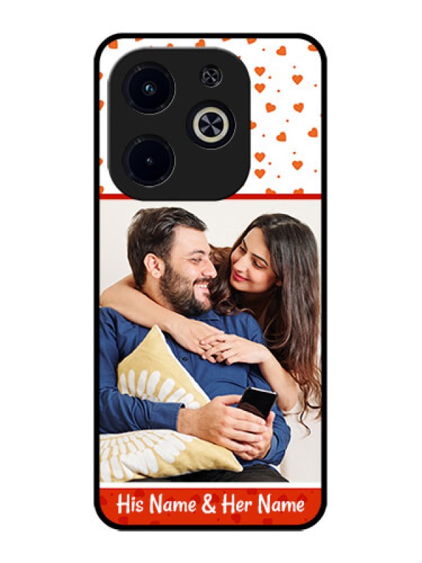 Custom Infinix Smart 8 Plus Custom Metal Phone Case - Orange Love Symbol Design