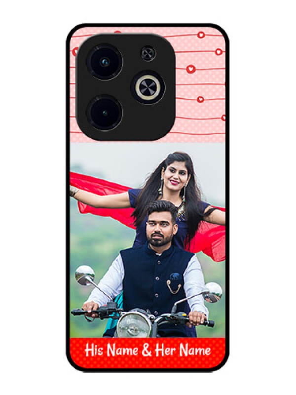 Custom Infinix Smart 8 Plus Custom Metal Phone Case - Red Pattern Case Design