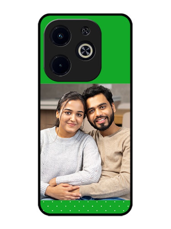 Custom Infinix Smart 8 Plus Custom Metal Phone Case - Green Pattern Design