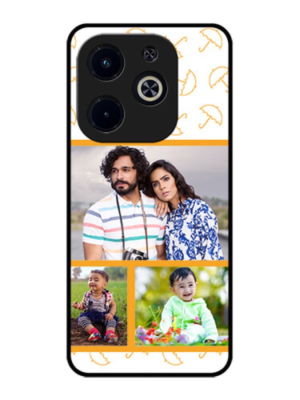 Custom Infinix Smart 8 Plus Custom Metal Phone Case - Yellow Pattern Design