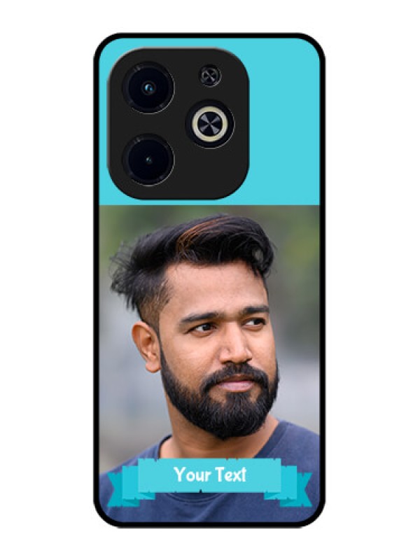 Custom Infinix Smart 8 Plus Custom Metal Phone Case - Blue Color Design