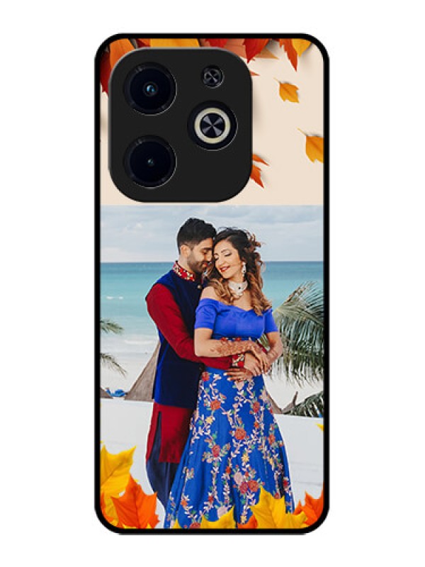 Custom Infinix Smart 8 Plus Custom Metal Phone Case - Autumn Maple Leaves Design