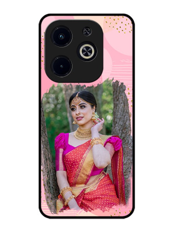 Custom Infinix Smart 8 Plus Custom Metal Phone Case - Gold Glitter Splash Design