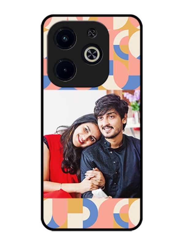 Custom Infinix Smart 8 Plus Custom Metal Phone Case - Semi - Circle Maze Pattern Design