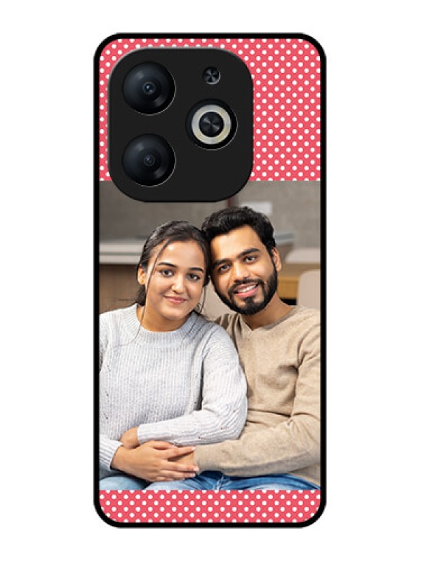 Custom Infinix Smart 8 Custom Metal Phone CaseWhite Dotted Design